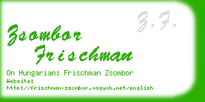zsombor frischman business card